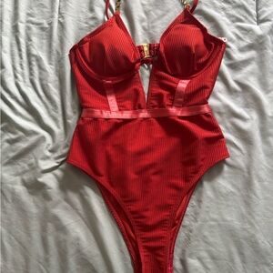 Red Strappy Bodysuit